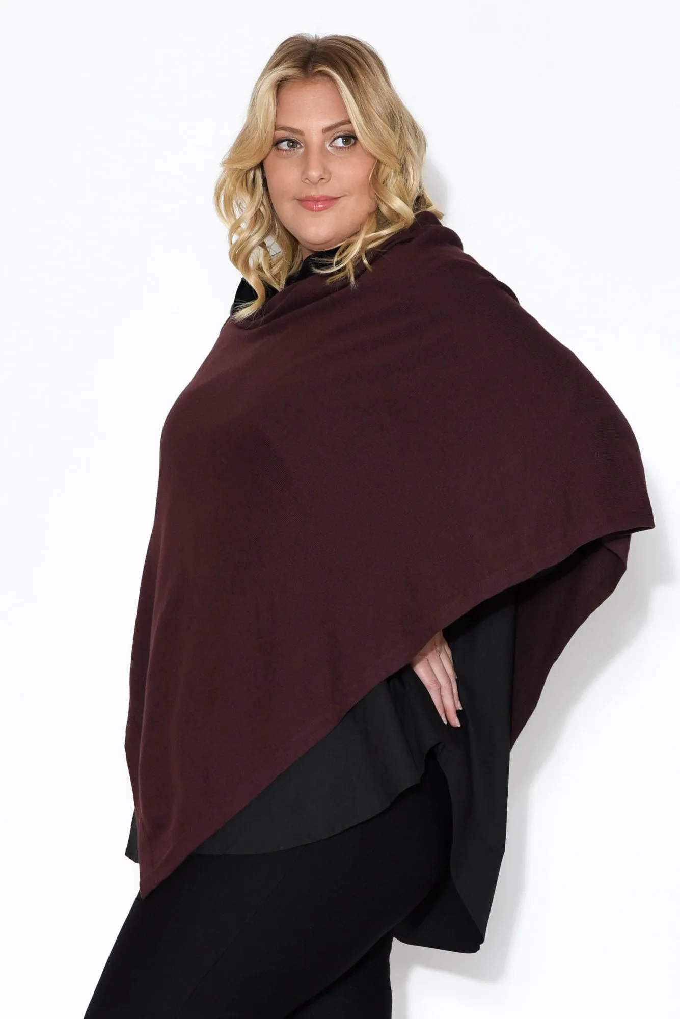 Gisele Brown Button Up Poncho