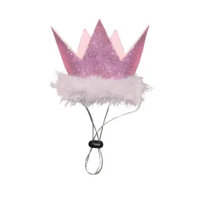 Glitter Crown Party Hat in Pink