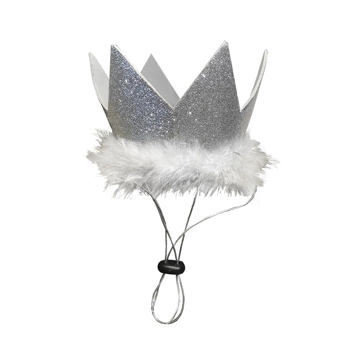 Glitter Crown Party Hat in Silver