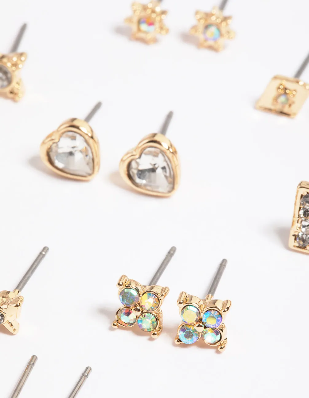 Gold Diamante Stud Earring 12-Pack