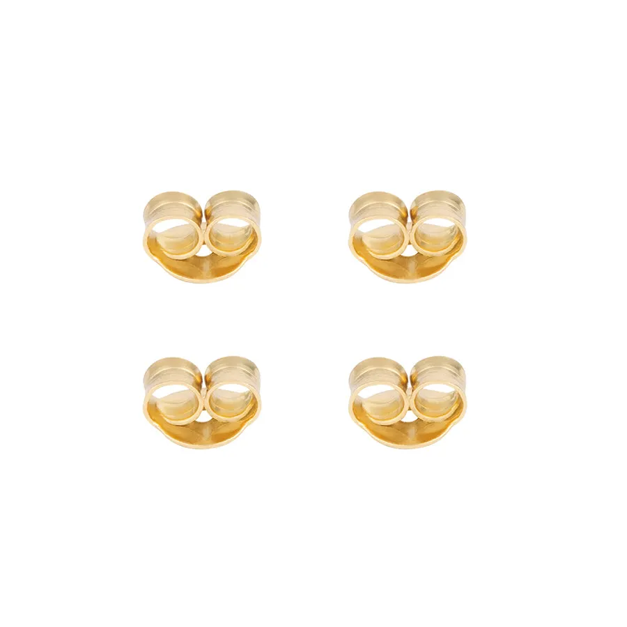 Gold Earring Butterfly Back Set