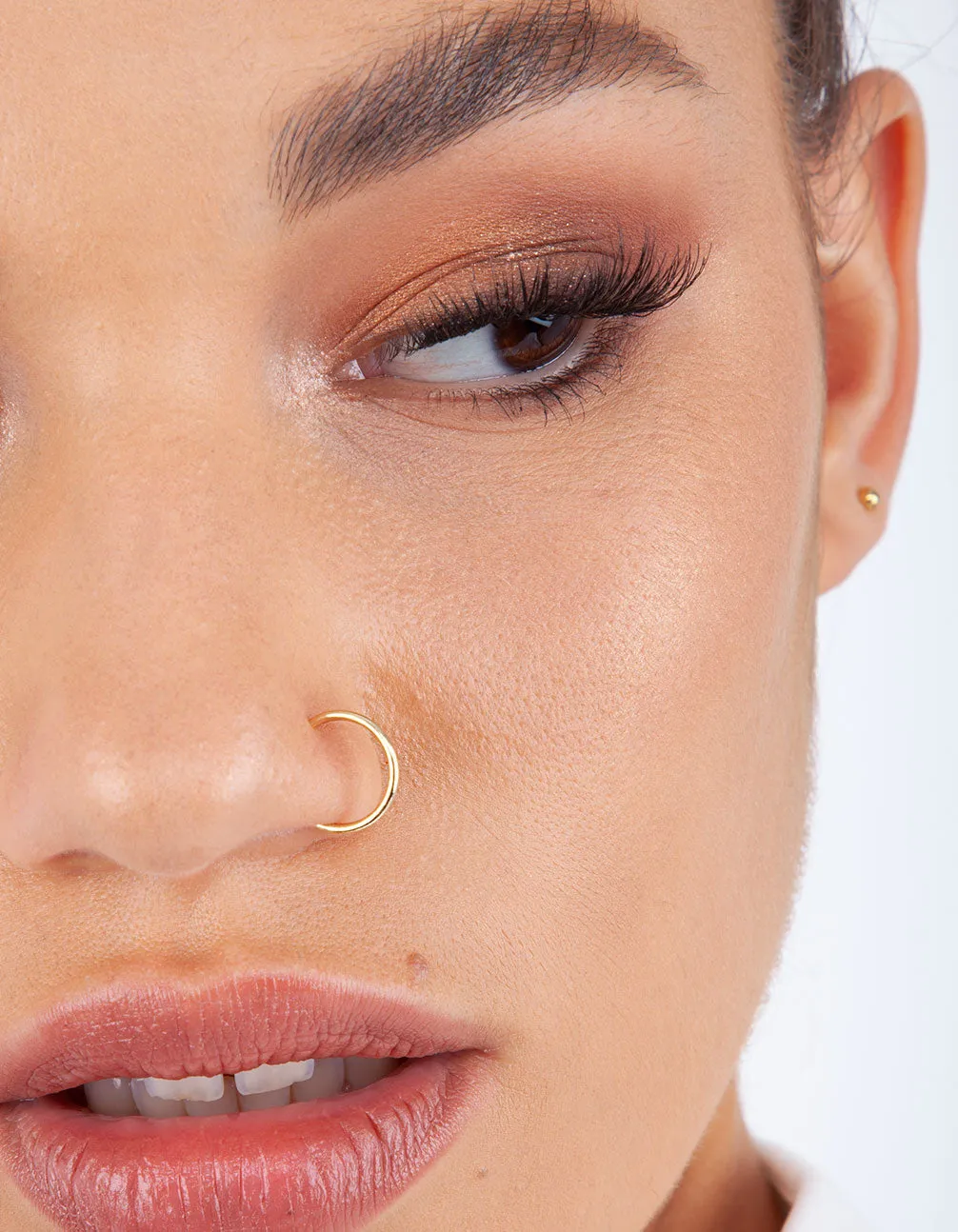 Gold Plain Metal Faux Body Hoops