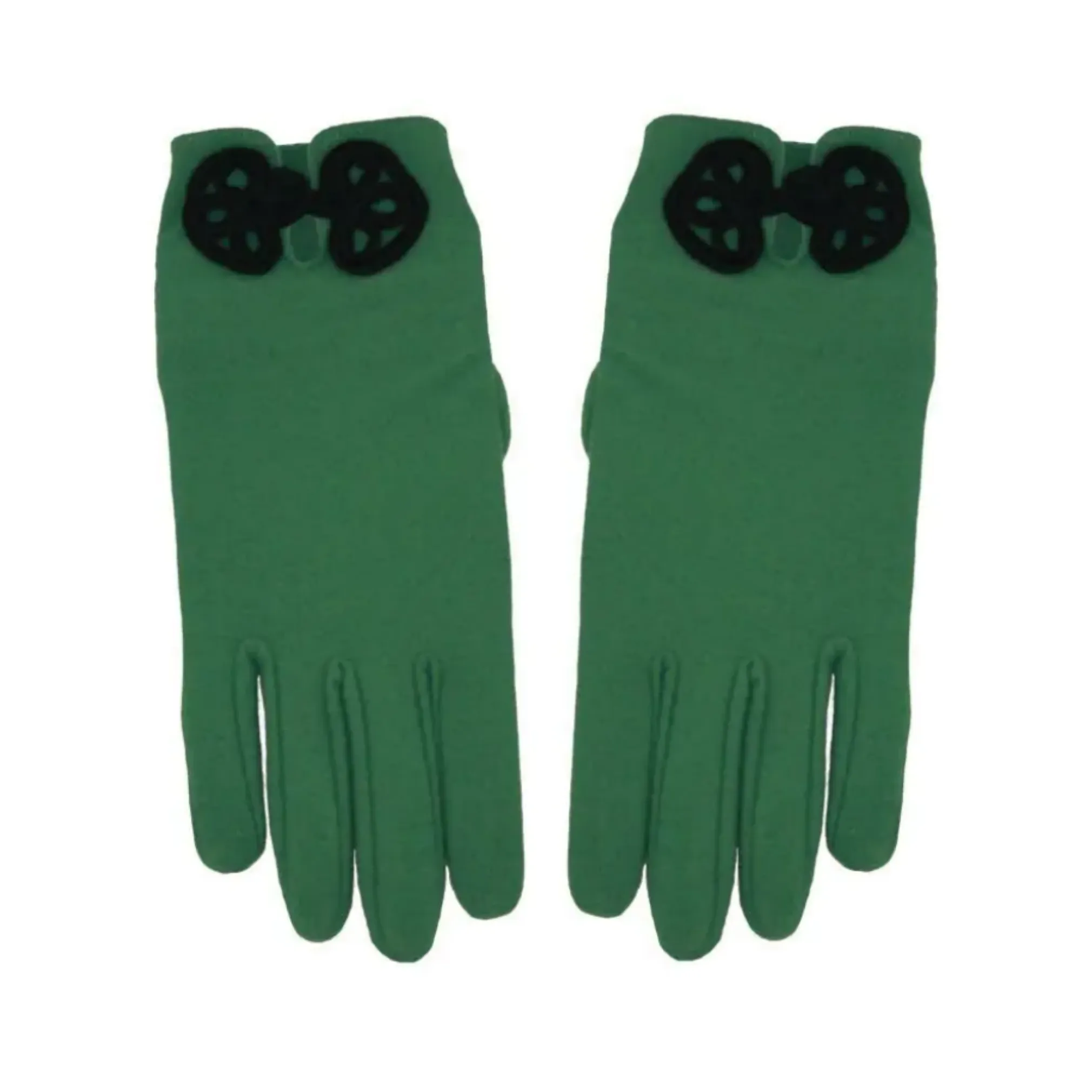 Green Gloves with Frog Fastener