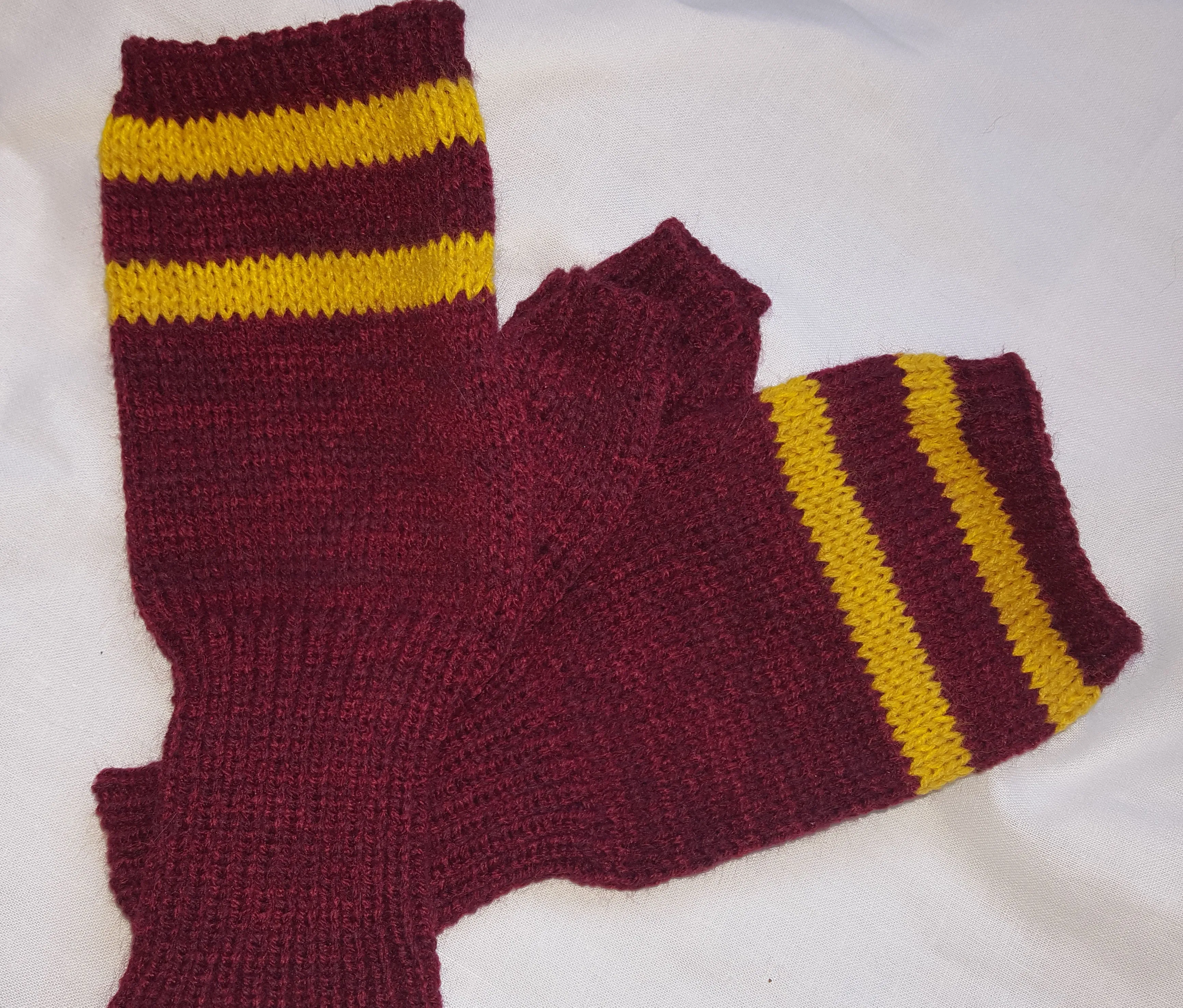 Gryffindor fingerless gloves, arm warmers, Hogwarts, Harry Potter inspired,