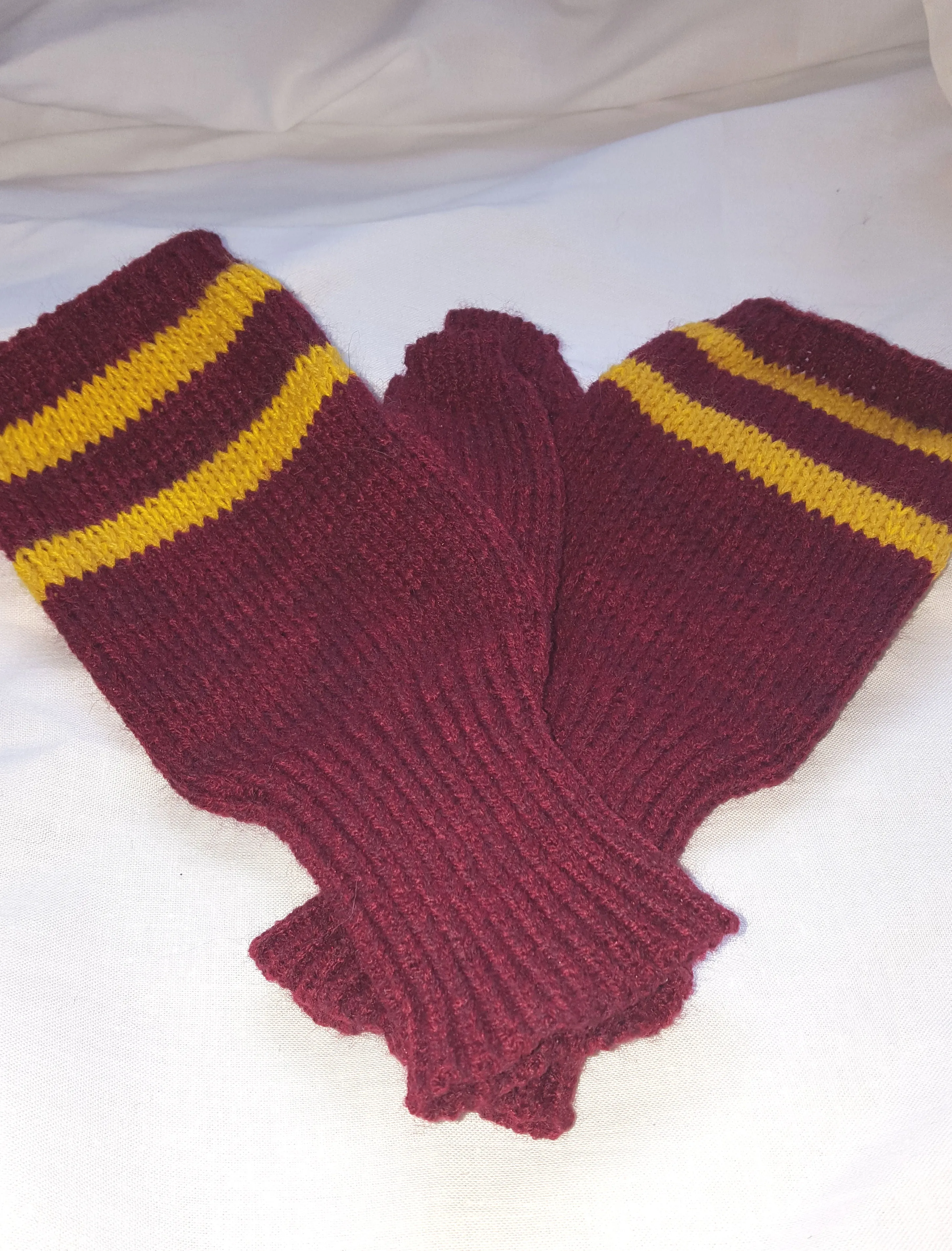 Gryffindor fingerless gloves, arm warmers, Hogwarts, Harry Potter inspired,