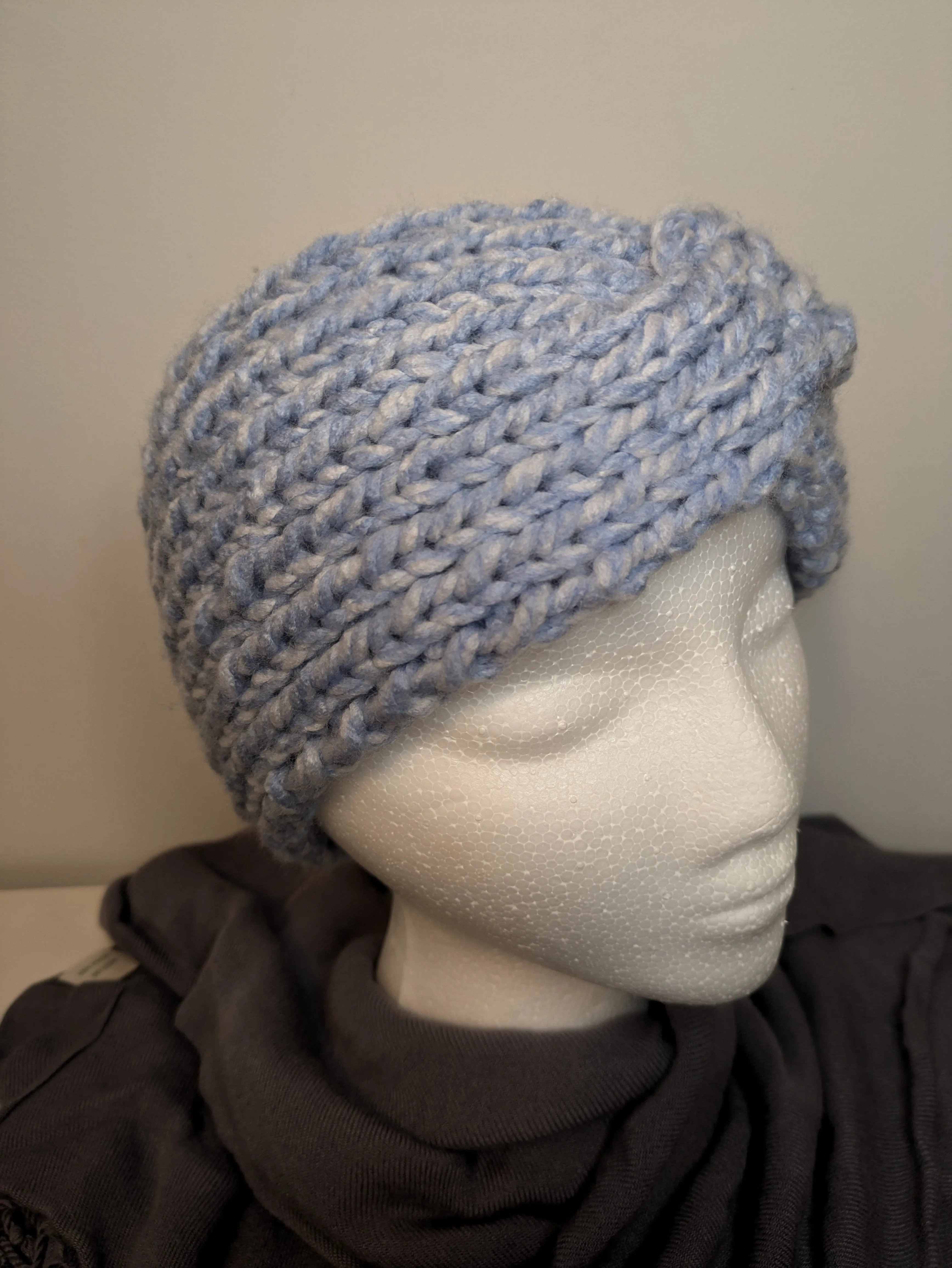 Headband Earwarmer - Twist style - Color: China Blue Heather