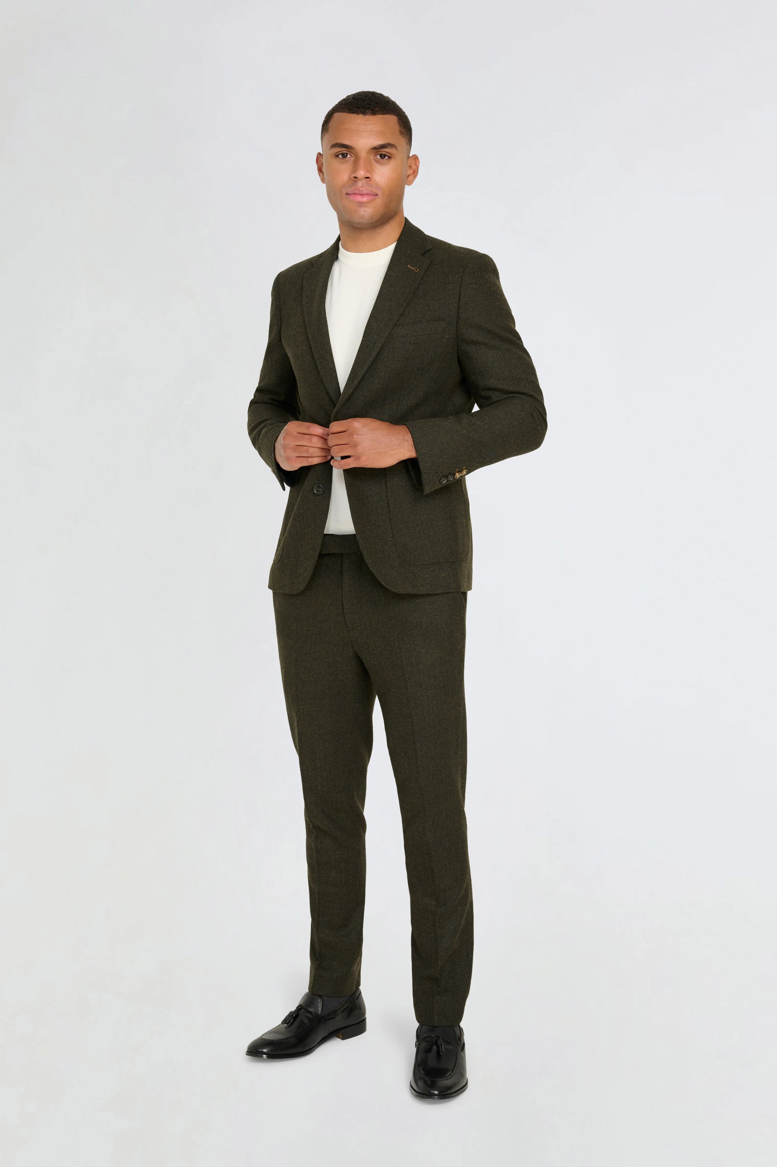 Henry Tweed Blazer in Olive