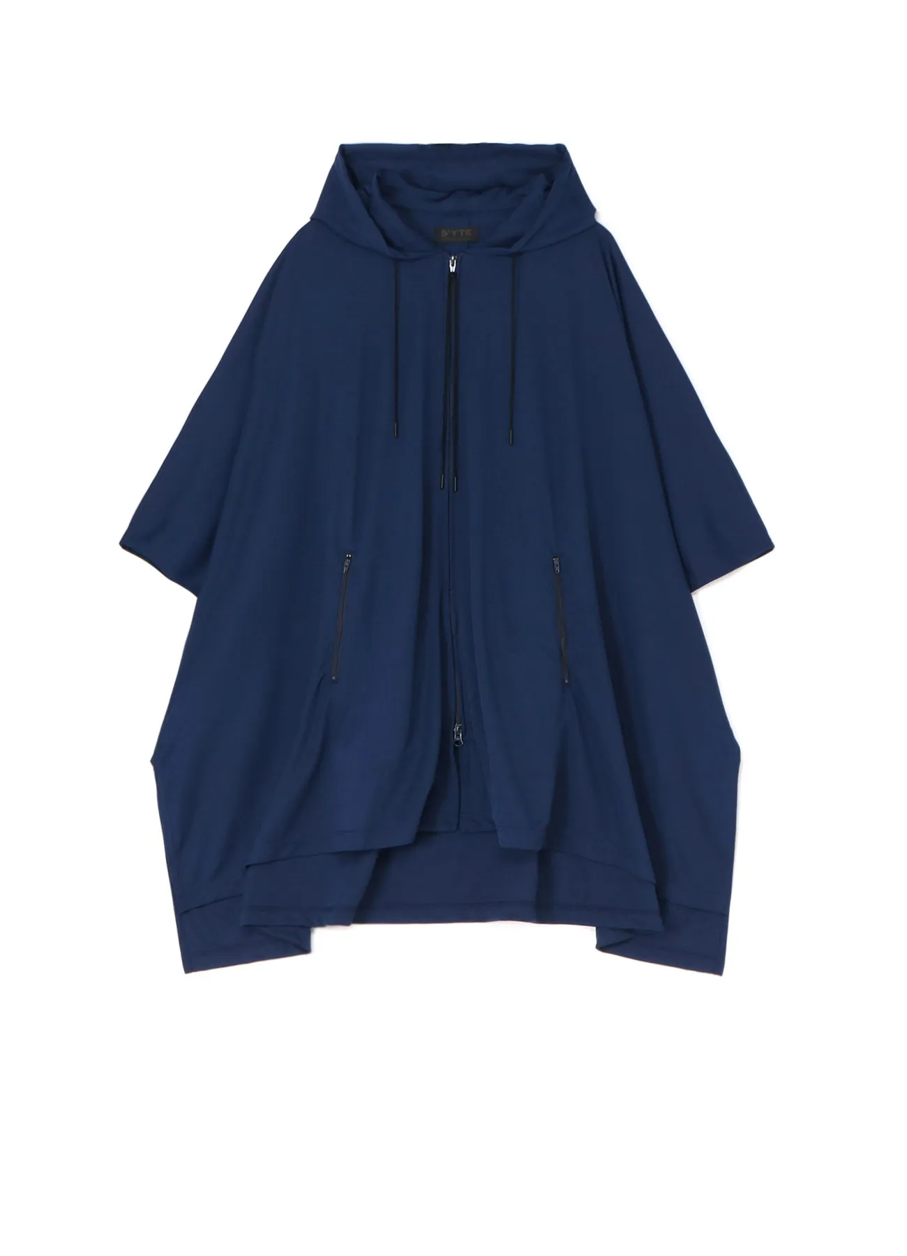 HIGH-GAUGE POLYESTER SMOOTH JERSEY HOODIE PONCHO