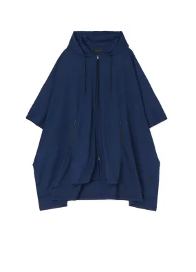 HIGH-GAUGE POLYESTER SMOOTH JERSEY HOODIE PONCHO