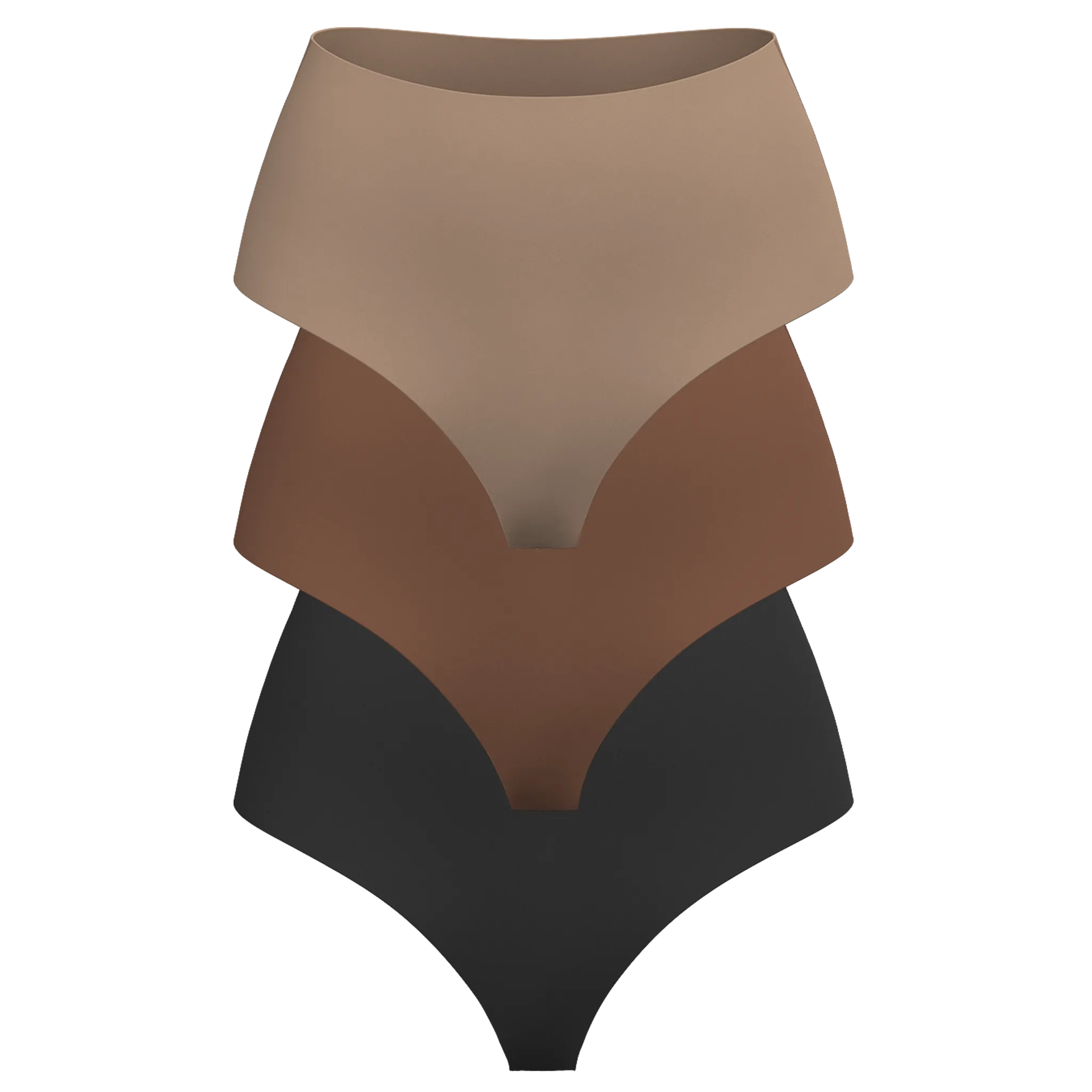 High Rise Thong 3 Pack [Dark Neutrals]