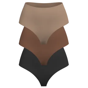 High Rise Thong 3 Pack [Dark Neutrals]