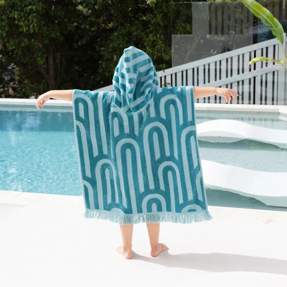 HiLo Kids Beach Poncho - Turquoise by Bambury