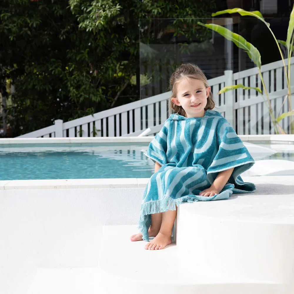 HiLo Kids Beach Poncho - Turquoise by Bambury