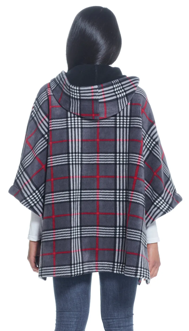 HOODED FLEECE PONCHO