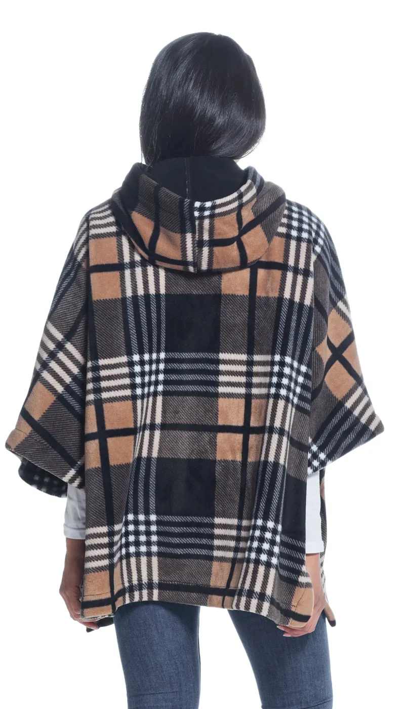 HOODED FLEECE PONCHO