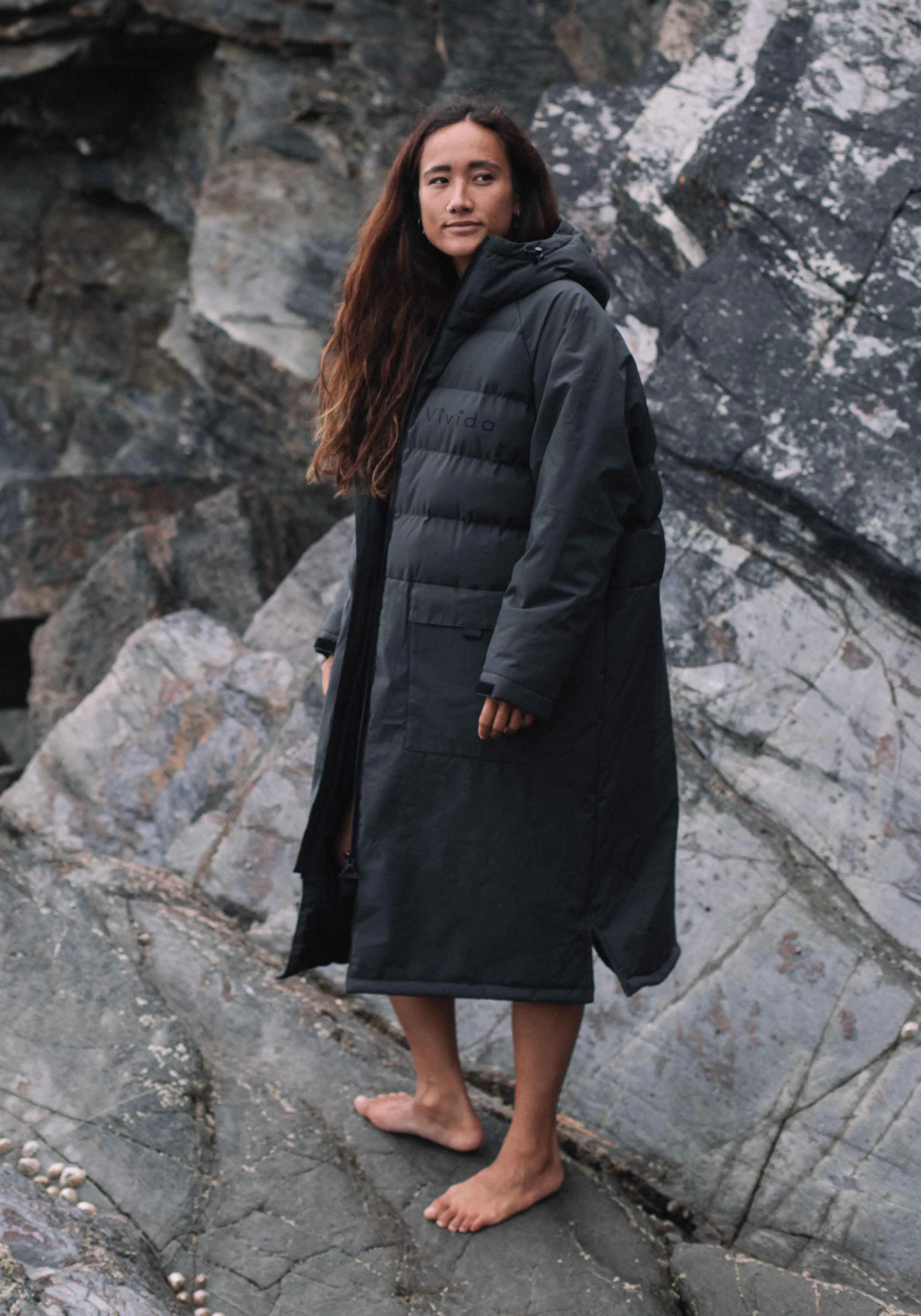 Imperfect All Weather Puffer Changing Robe - Fossil Black