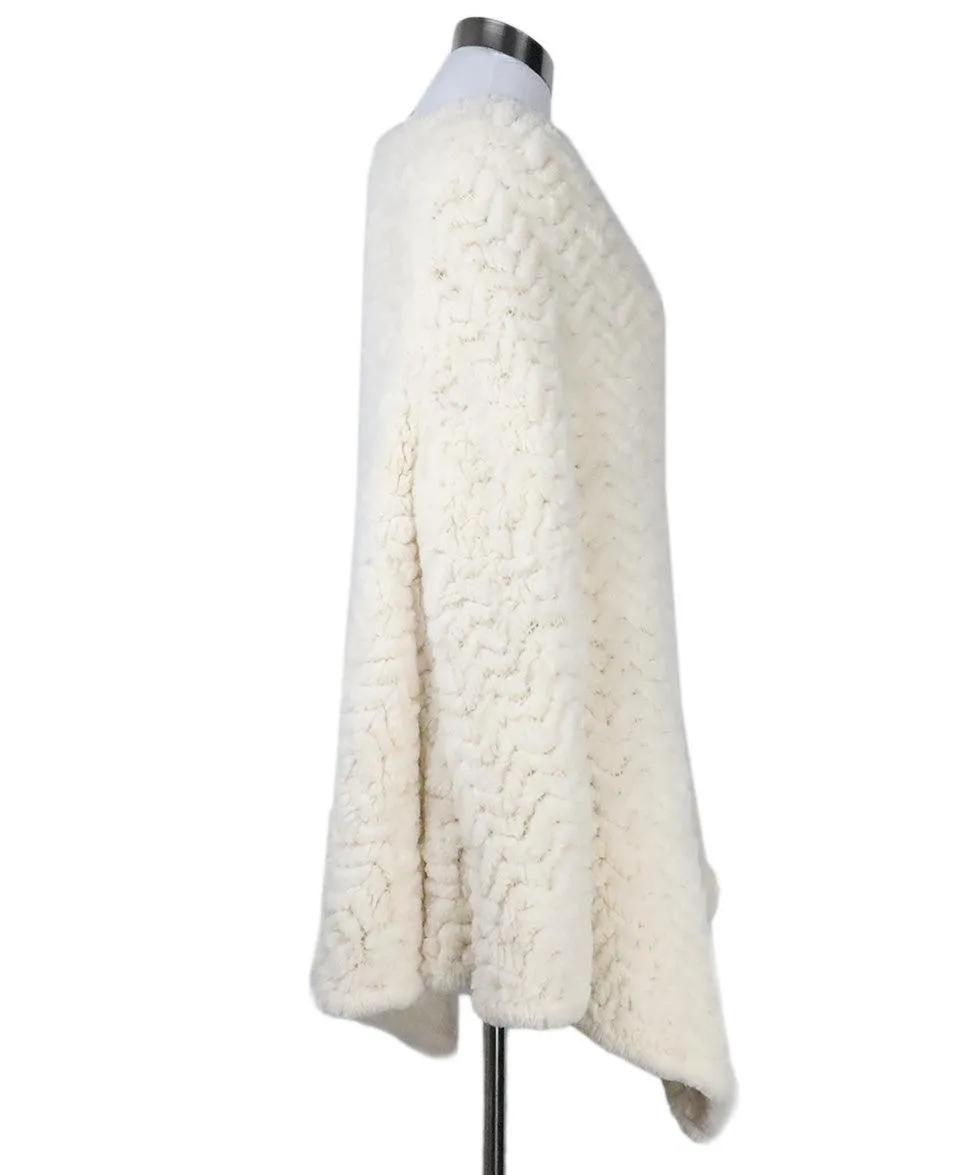 J. Mendel Ivory Rabbit Fur Poncho