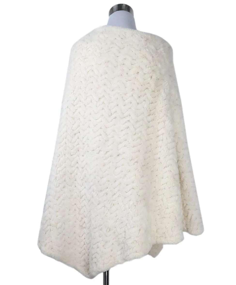 J. Mendel Ivory Rabbit Fur Poncho