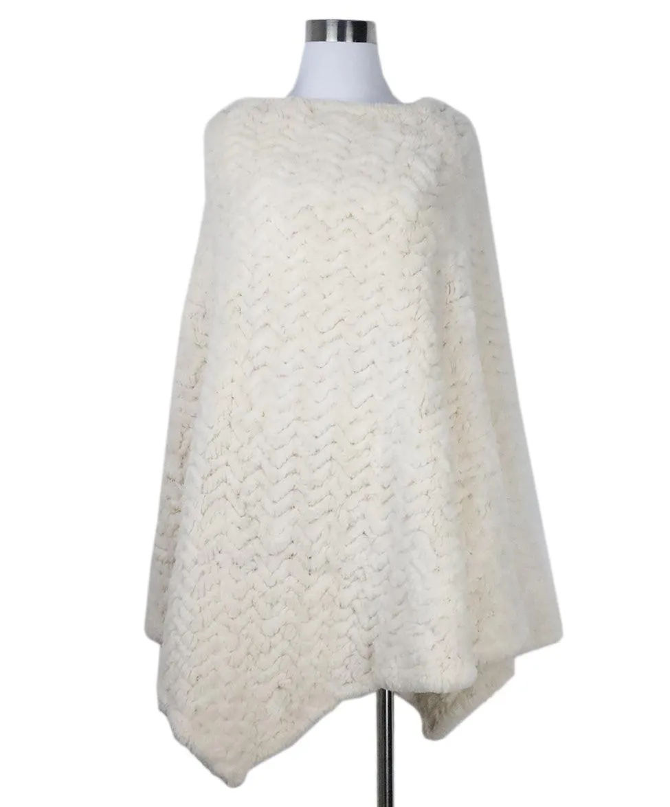 J. Mendel Ivory Rabbit Fur Poncho