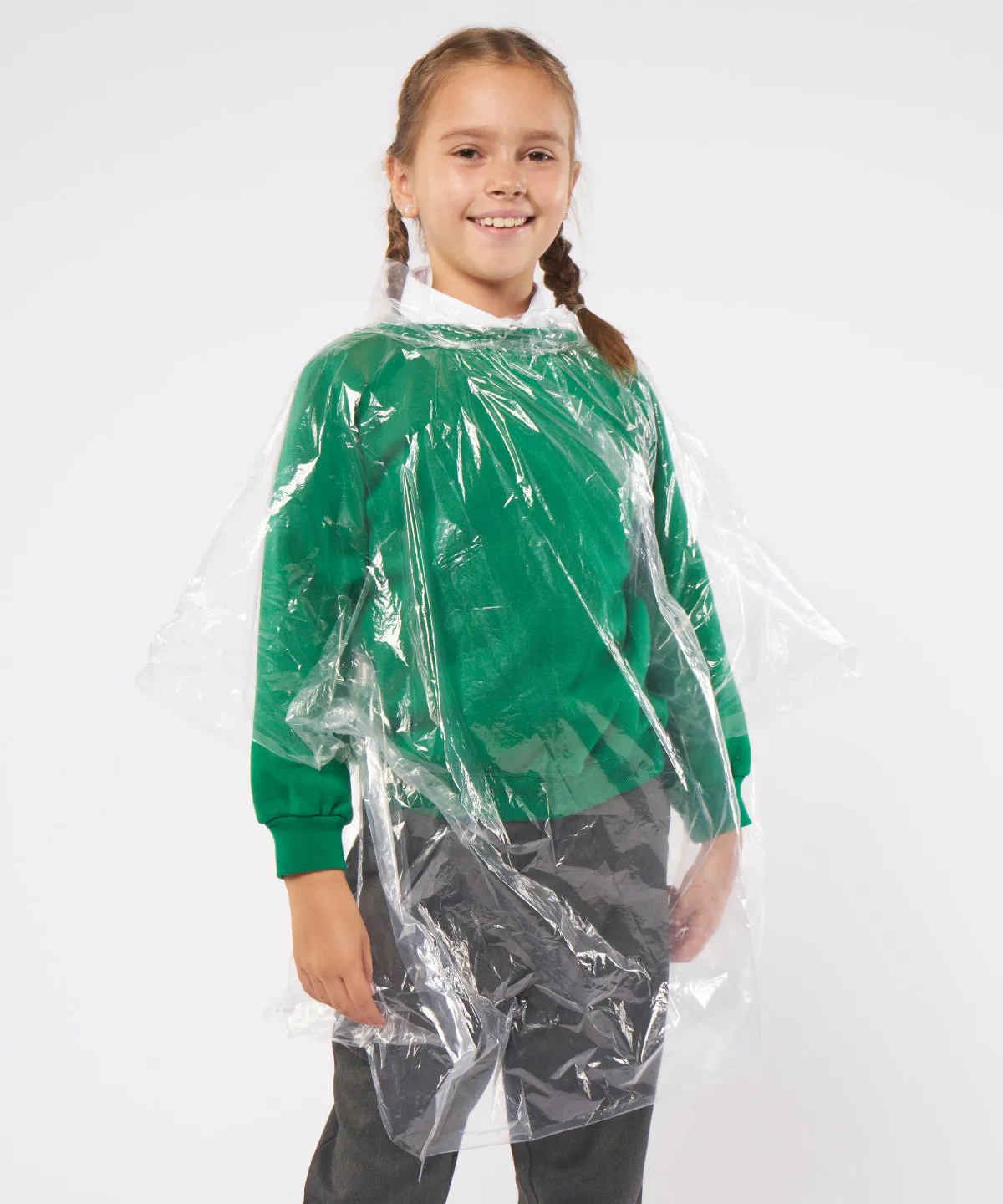 JB03J Kids emergency hooded plastic poncho