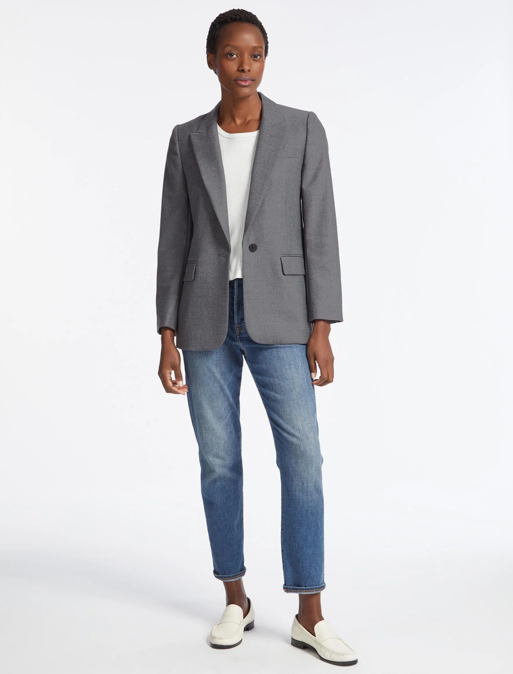 Jordan Stretch Wool Blazer - Mid Grey