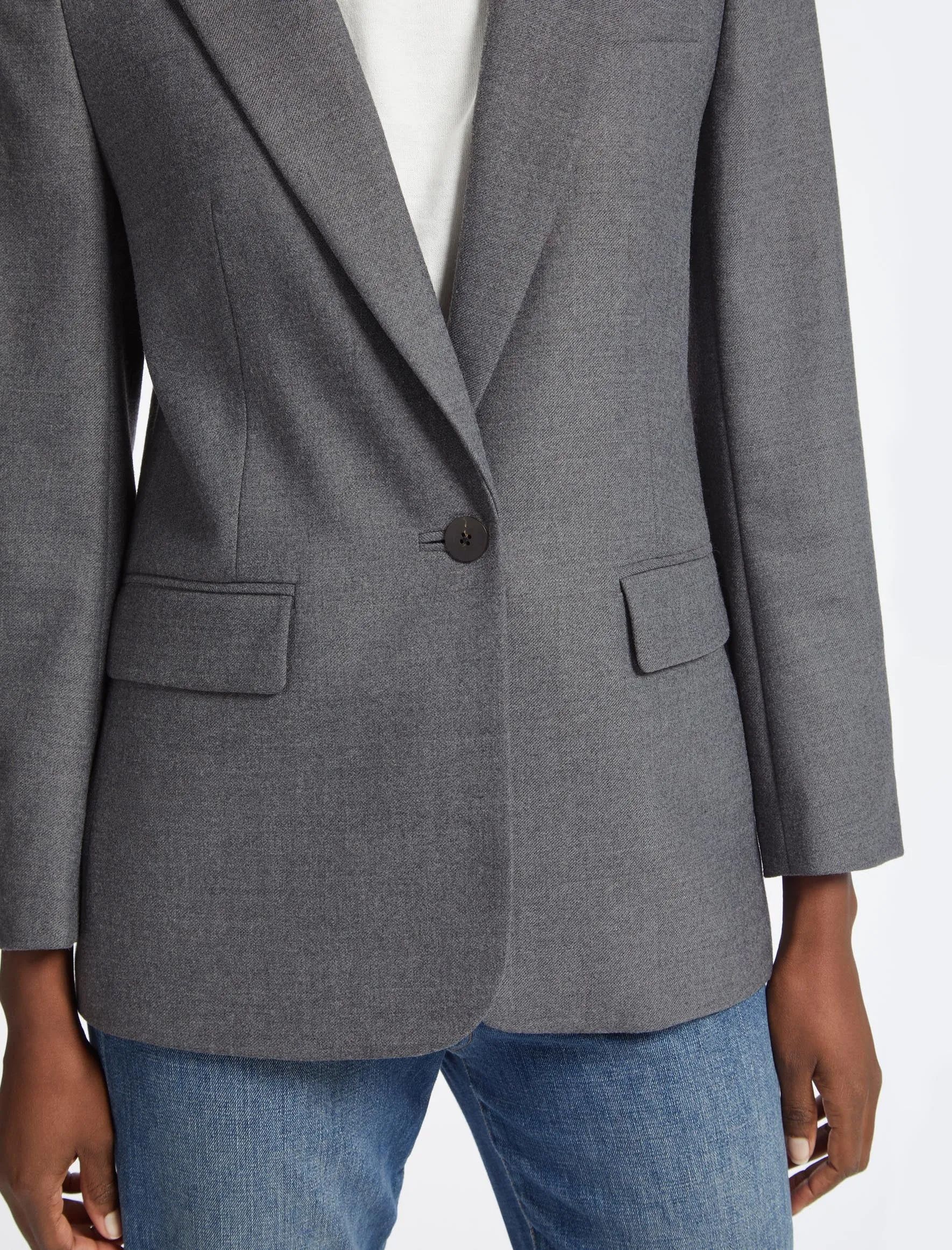 Jordan Stretch Wool Blazer - Mid Grey