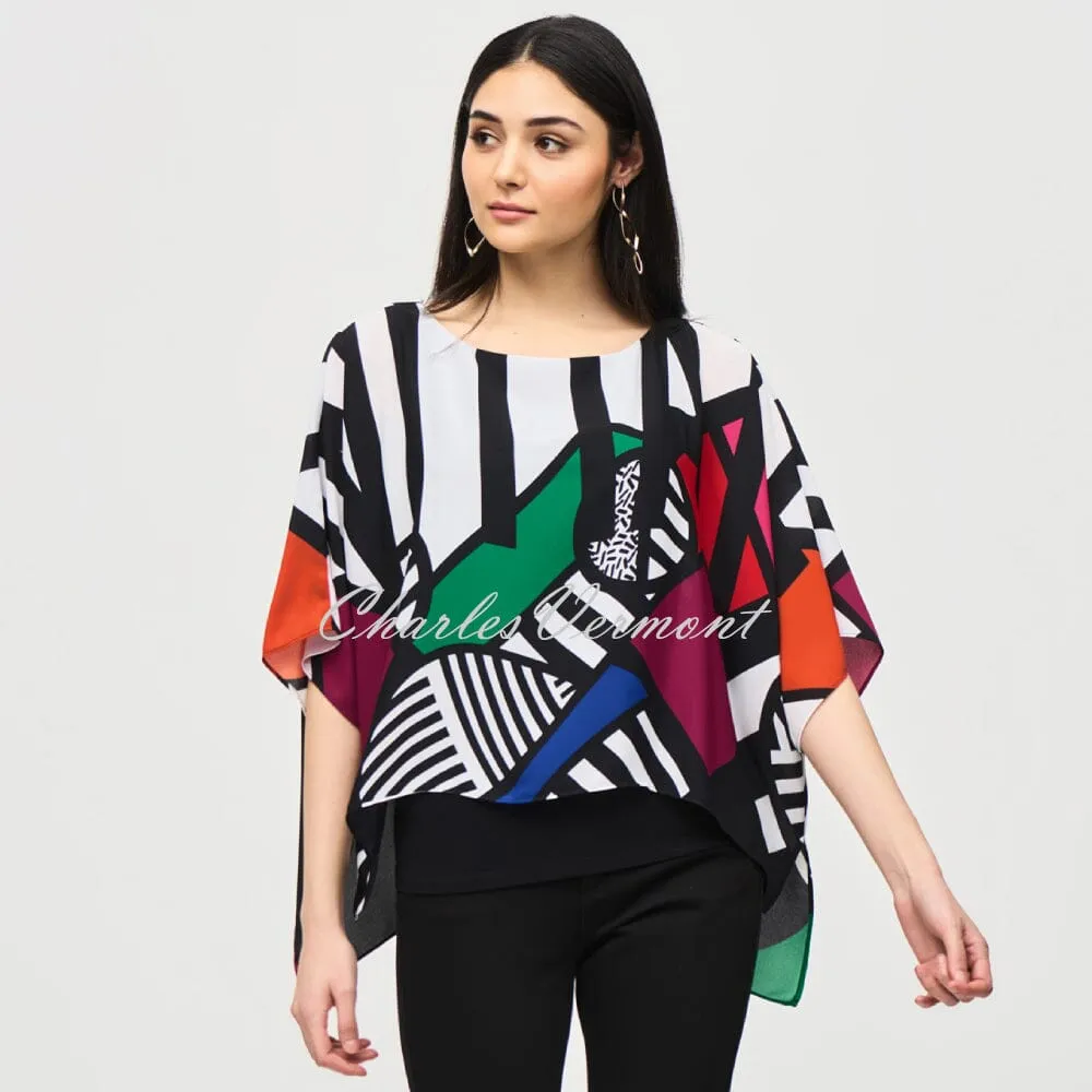 Joseph Ribkoff Abstract Print Poncho Top - Style 243215