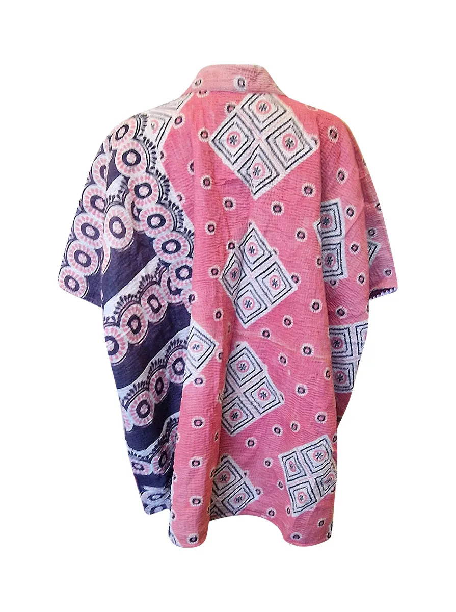 kantha reversible long poncho arya