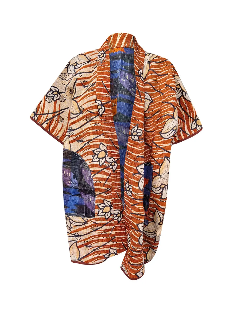 kantha reversible long poncho kriya piya