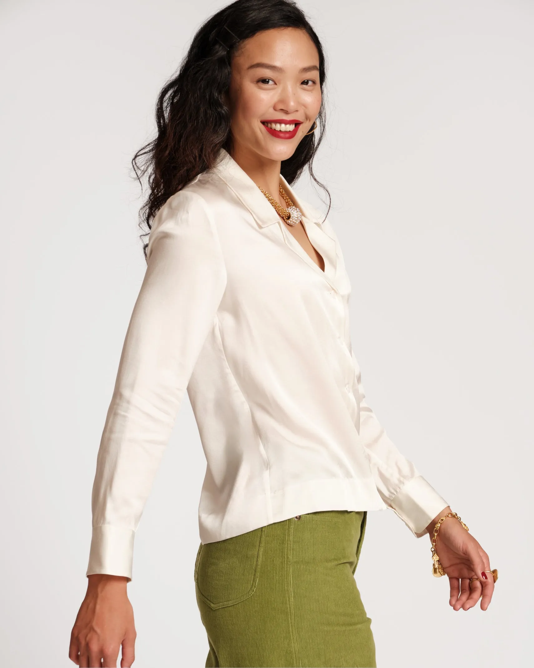 Katherine Silk Shirt Ivory