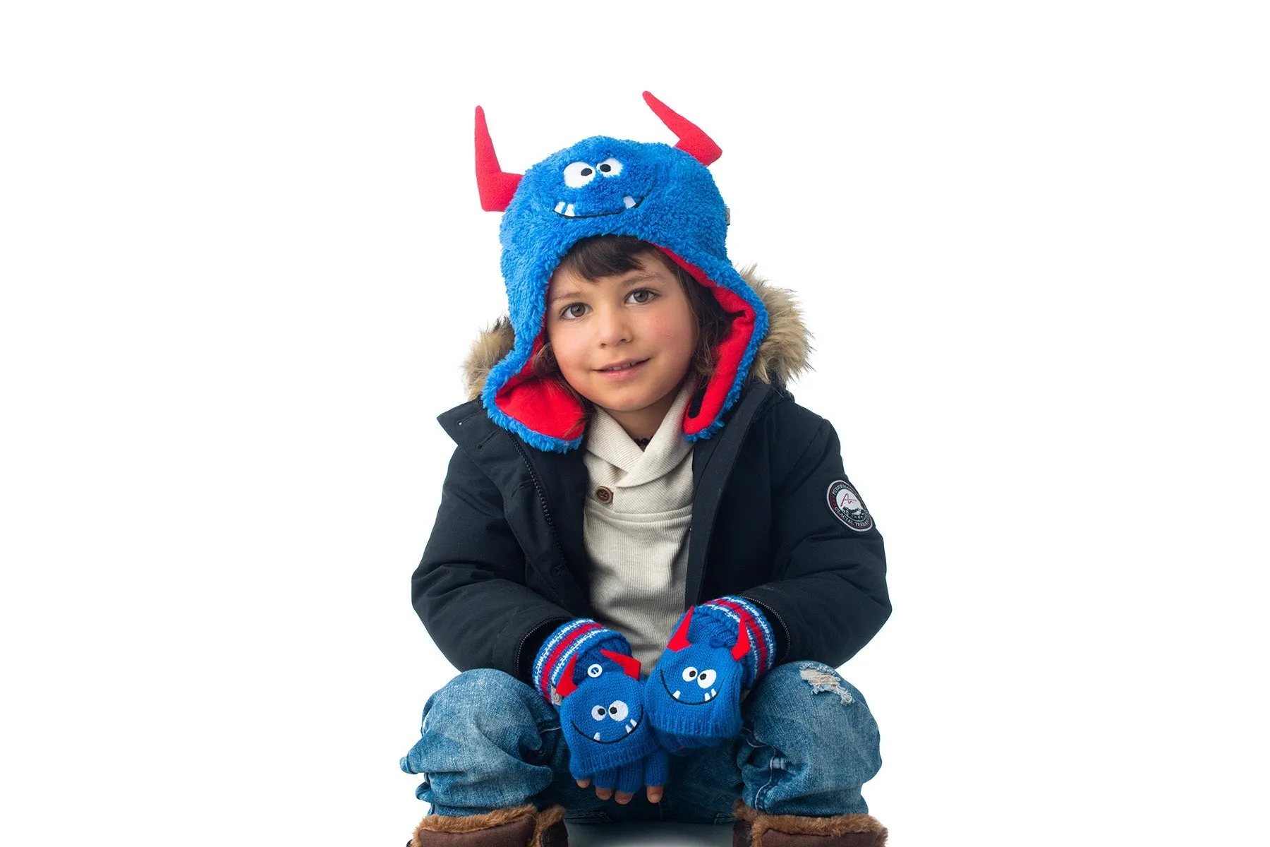 Kids & Baby Reversible Sherpa Hat - Monsters