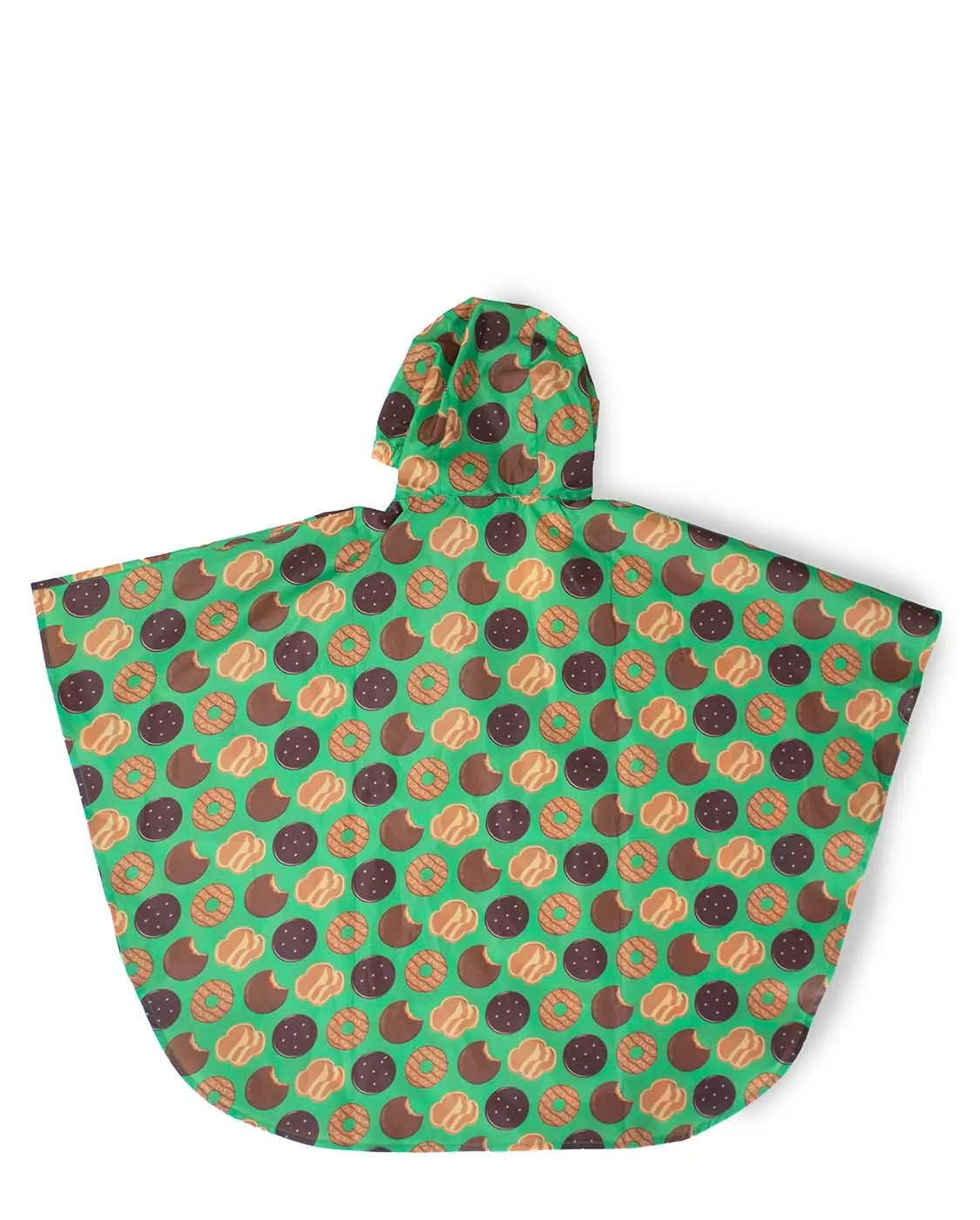 Kids Girl Scouts It's Raining Cookies Poncho Raincoat - Green