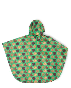 Kids Girl Scouts It's Raining Cookies Poncho Raincoat - Green