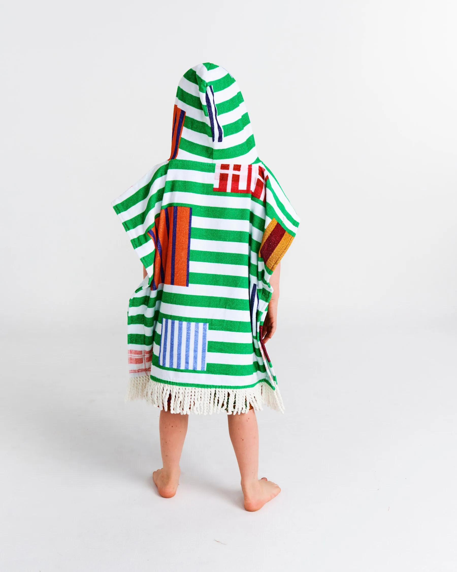 Kip & Co Stripe On Stripe Printed Kids Terry Poncho