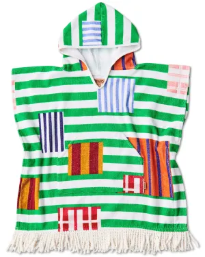 Kip & Co Stripe On Stripe Printed Kids Terry Poncho