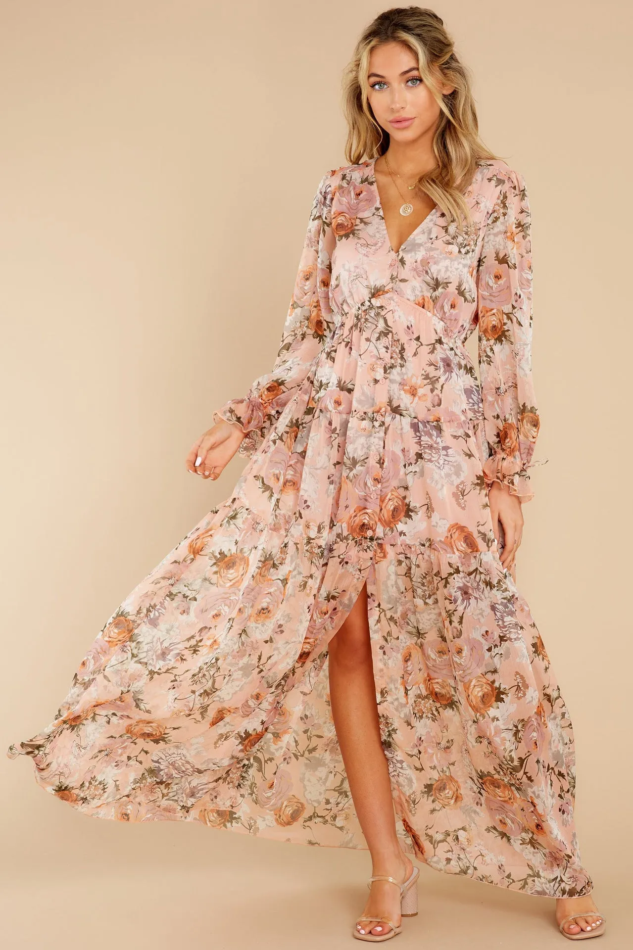 KittenAlarm - Prosperous Floral Chiffon Boho Maxi Dress - FINAL SALE