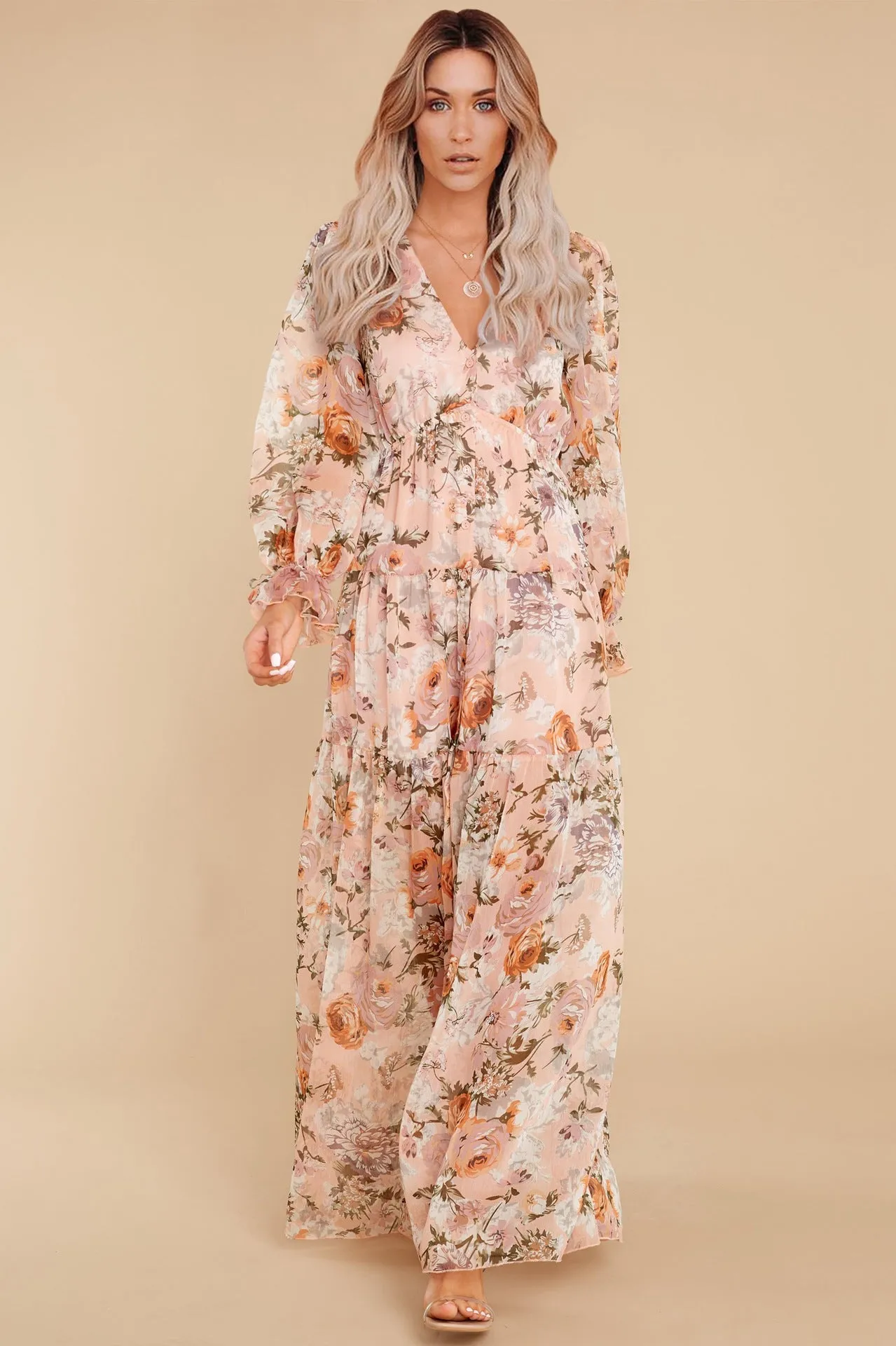 KittenAlarm - Prosperous Floral Chiffon Boho Maxi Dress - FINAL SALE