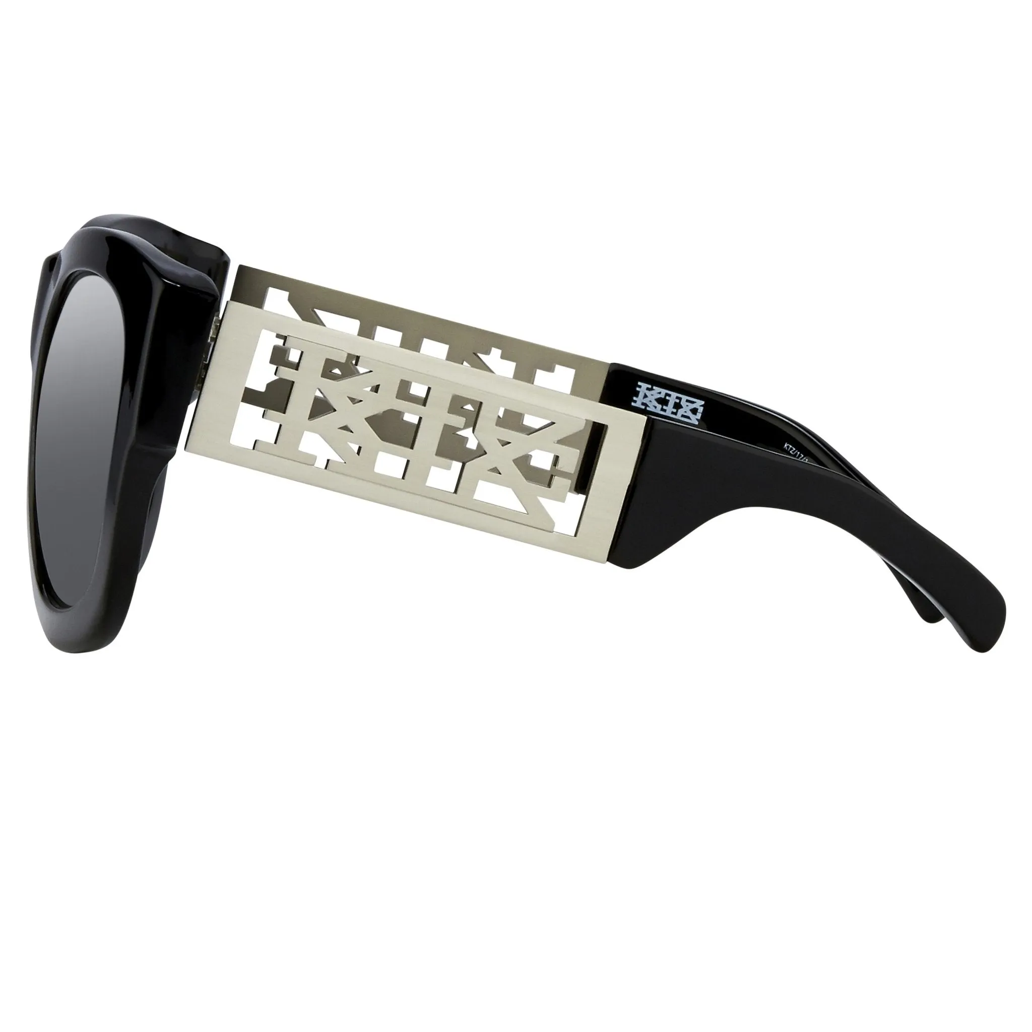 Kokon To Zai Ladies Sunglasses Oversized Glossy Black and Grey KTZ17C1SUN