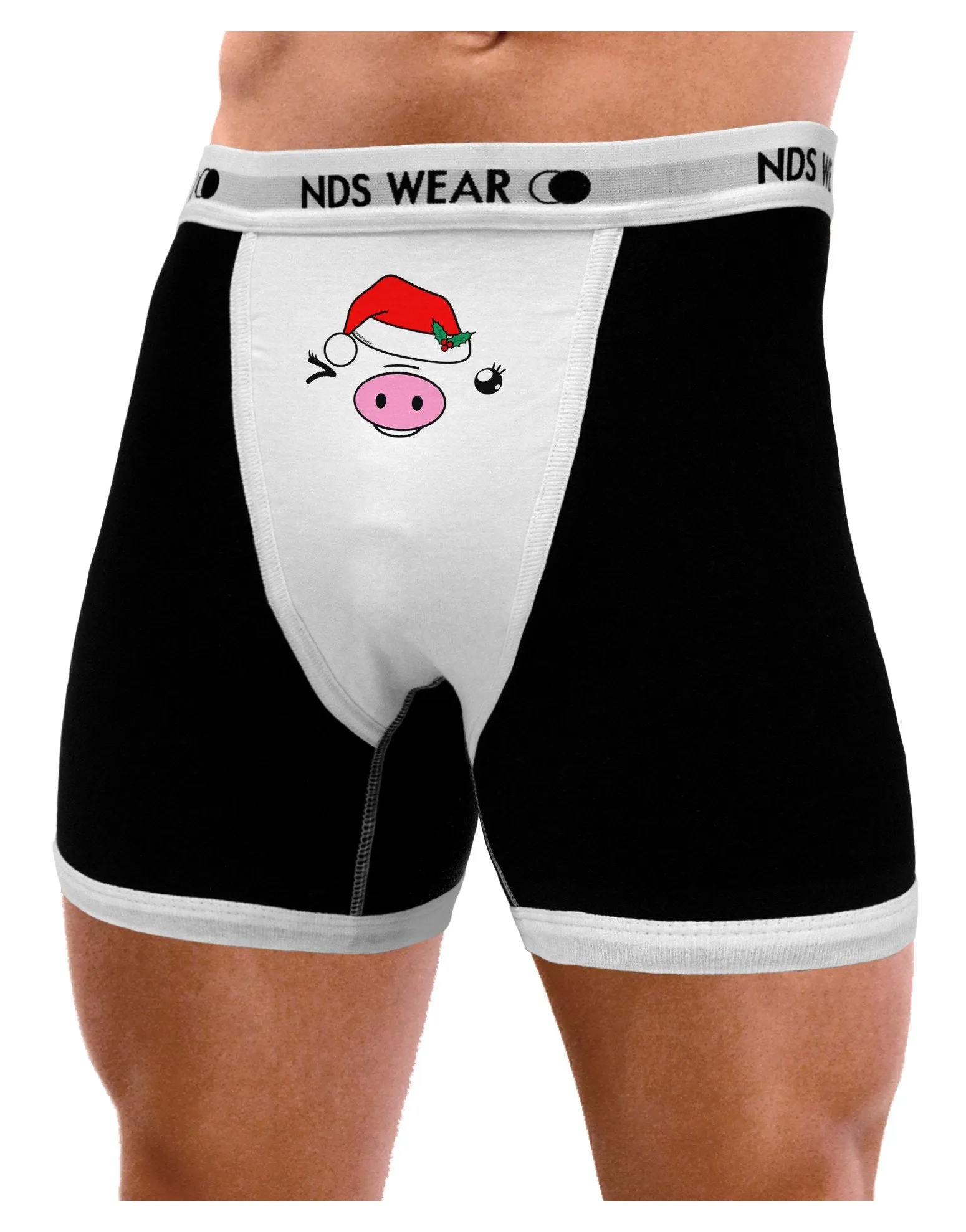 Kyu-T Face Oinkette Santa Hat Girl Pig Mens Boxer Brief Underwear