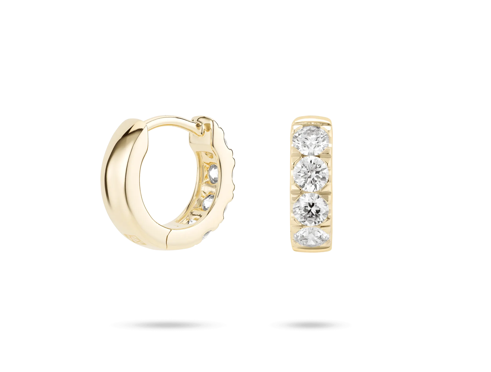 Lab-Grown Diamond ⅘ct. tw. Round Brilliant Pavé Huggie Hoops | White