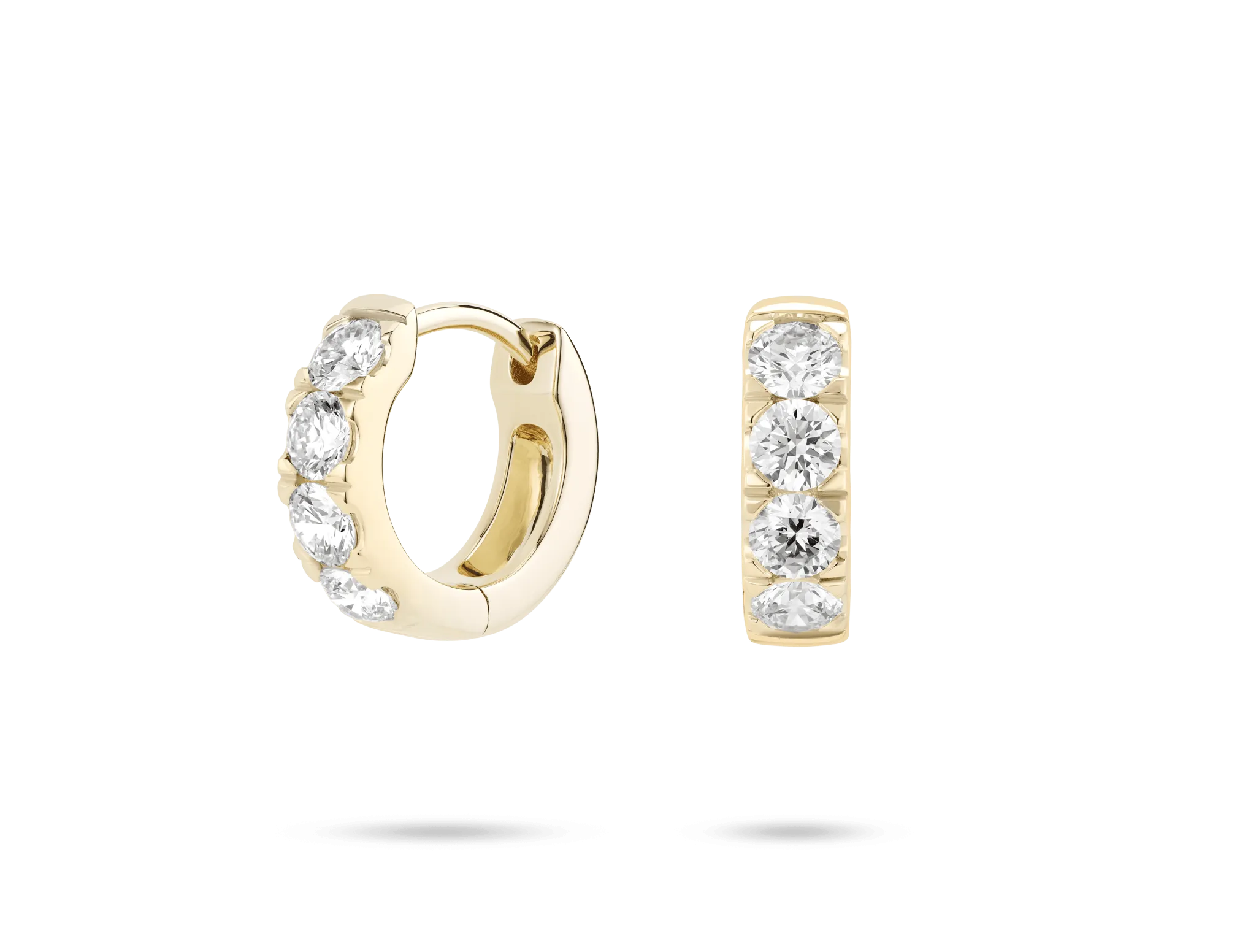 Lab-Grown Diamond ⅘ct. tw. Round Brilliant Pavé Huggie Hoops | White