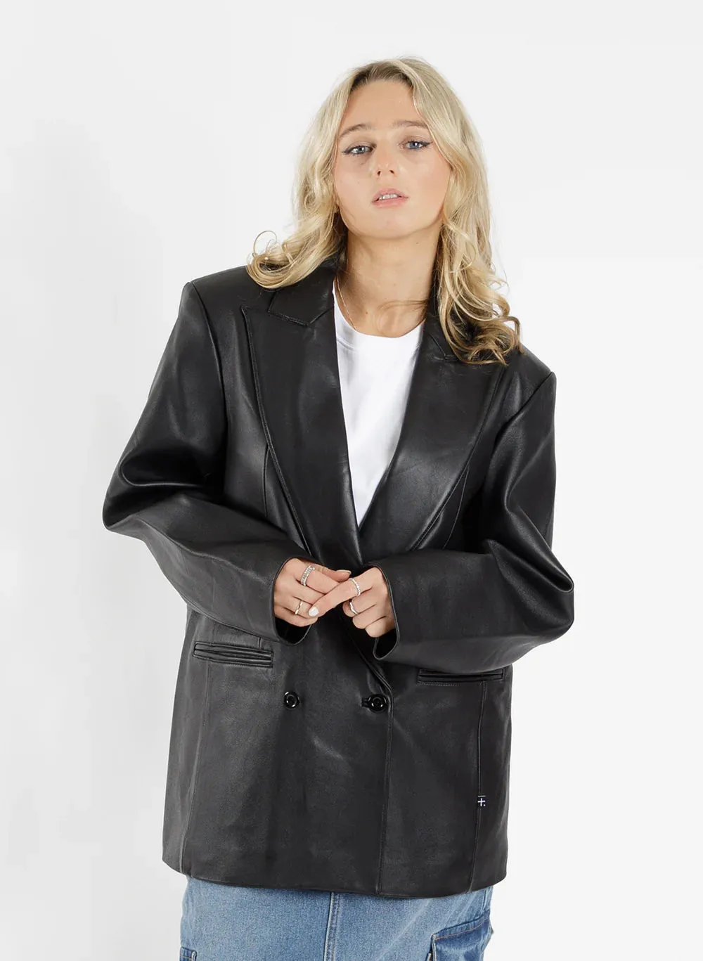 Leather Tux Jacket - Black