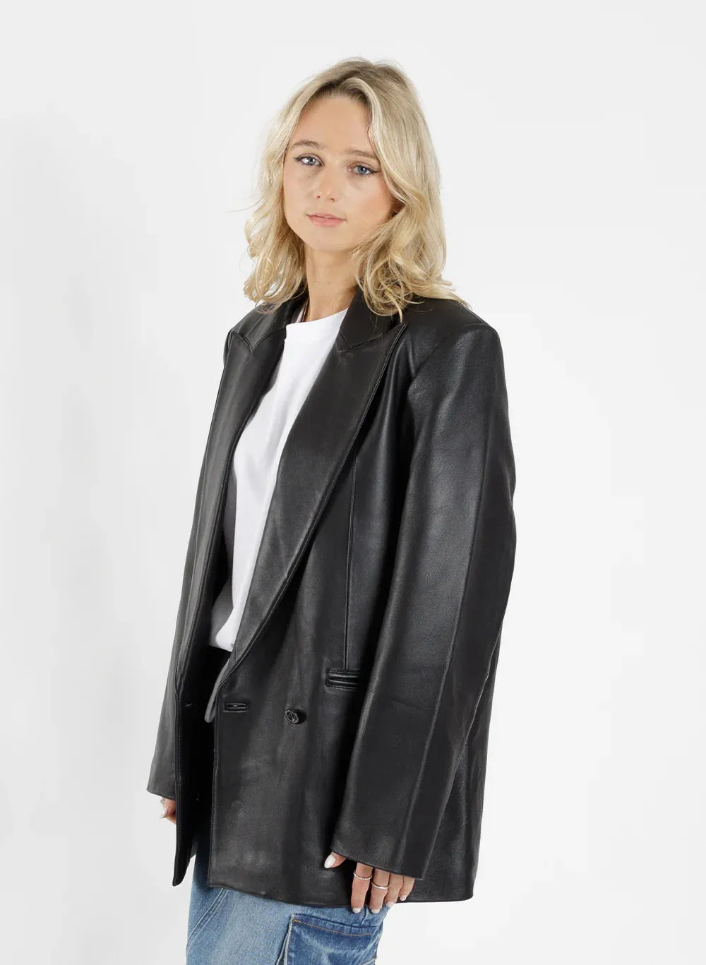 Leather Tux Jacket - Black