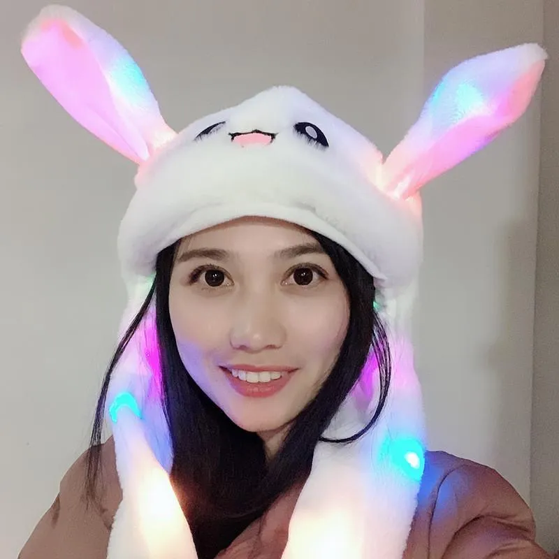 LED Movable-Ear White Bunny Hat