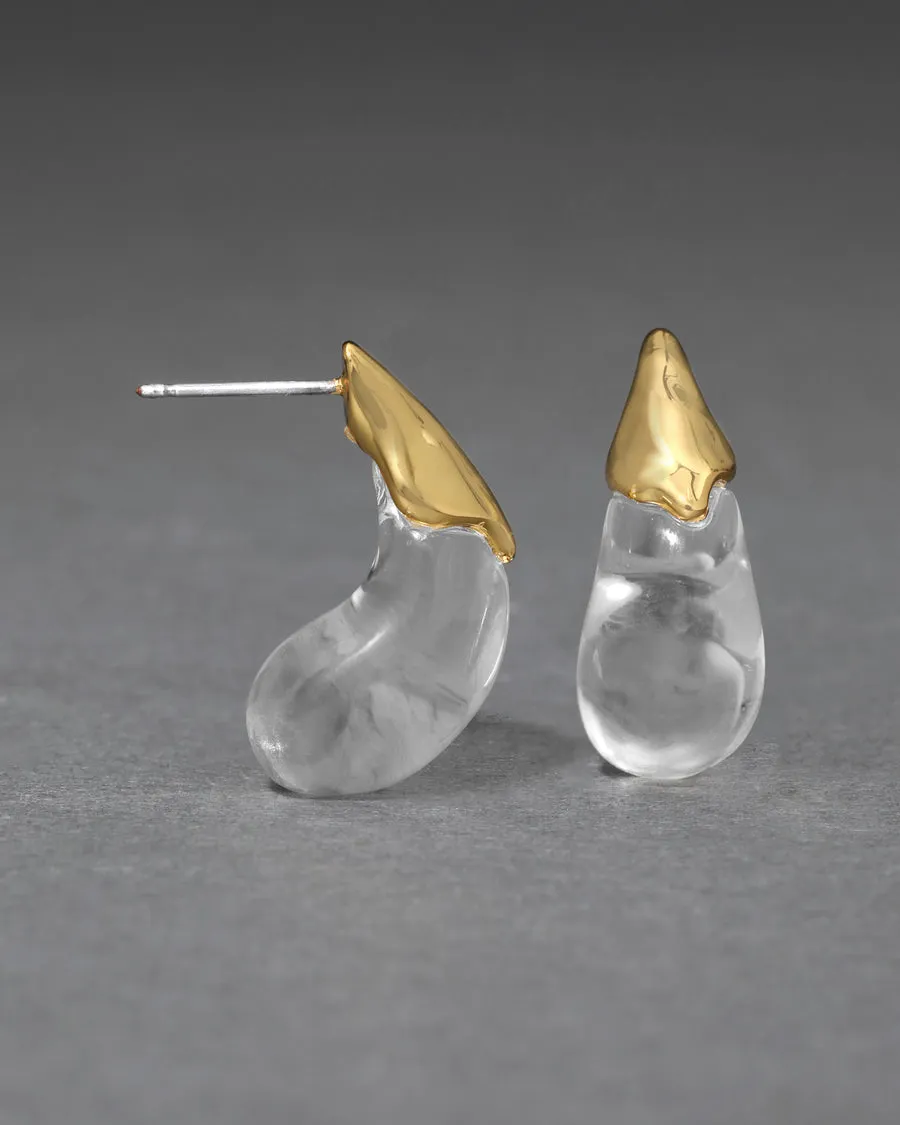 Liquid Lucite Arched Small Post Earring