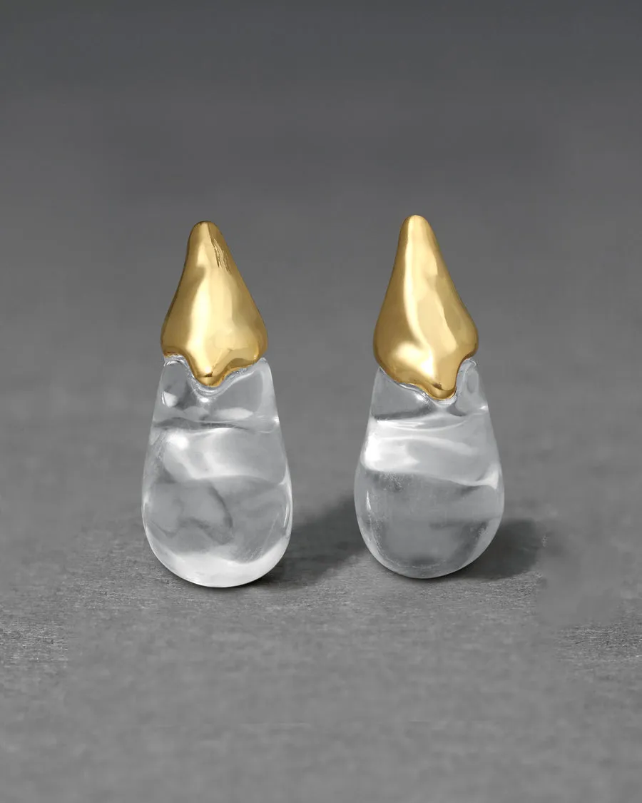 Liquid Lucite Arched Small Post Earring