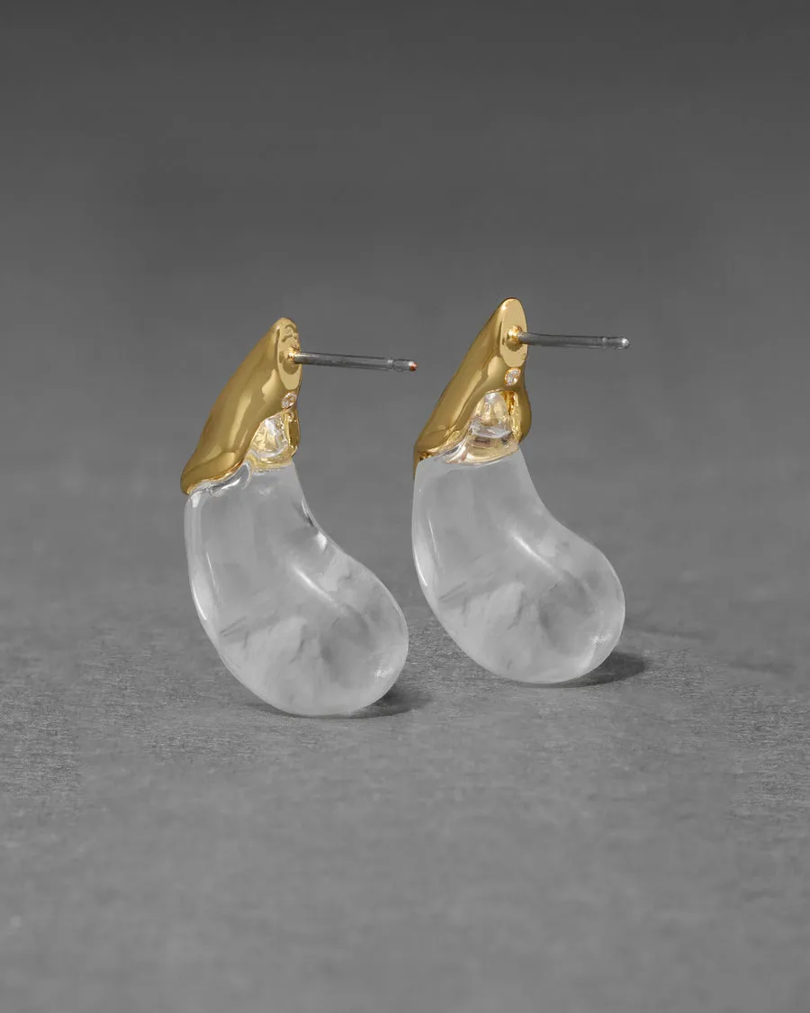 Liquid Lucite Arched Small Post Earring