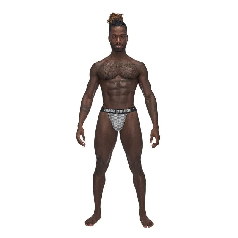 Male Power Sexagon Micro V Thong Grey