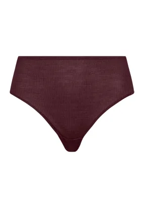 Maria Lace Back Wool and Silk Full Brief | Deep Maroon 70898-2483