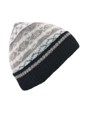 Marischal Fair isle beanie hat - Black